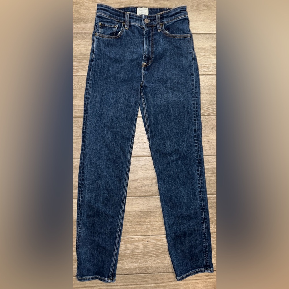 Faherty Dark Blue Slim Straight Leg Jeans inseam 29 rise 10